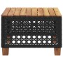 Mesa de jardín ratán PE y madera acacia negro 55x55x36 cm en Mesas de jardín | Comprar online en Foru.es