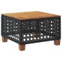 Mesa de jardín ratán PE y madera acacia negro 55x55x36 cm en Mesas de jardín | Comprar online en Foru.es