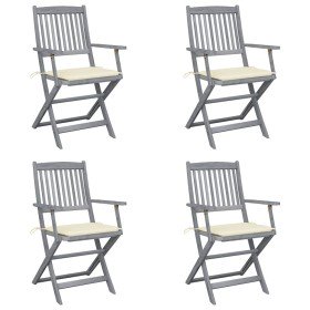 Sillas de jardín plegables 4 uds cojines madera maciza acacia en Sillas de jardín | Comprar online en Foru.es