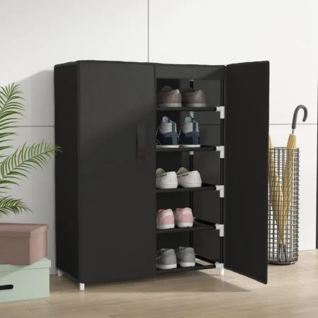 Armario zapatero de tela negro 60x28x90 cm de vidaXL, Zapateros y organizadores de calzado - Ref: Foro24-337261, Precio: 37,8...
