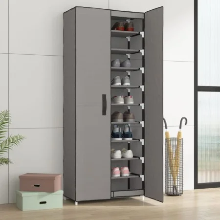 Armario zapatero de tela gris 60x30x166 cm de vidaXL, Zapateros y organizadores de calzado - Ref: Foro24-337259, Precio: 49,4...