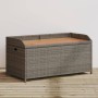Banco con almacenaje madera acacia ratán PE gris 100x50x52 cm en Bancos de jardín | Comprar online en Foru.es