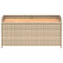 Banco con almacenaje acacia ratán PE beige mezcla 100x50x52 cm en Bancos de jardín | Comprar online en Foru.es