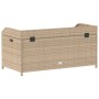 Banco con almacenaje acacia ratán PE beige mezcla 100x50x52 cm en Bancos de jardín | Comprar online en Foru.es