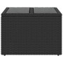 Mesa de jardín con tablero de cristal, ratán sintético, color negro, 55 x 55 x 37 cm en Mesas de jardín | Comprar online en Foru