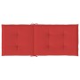 Cojín silla de jardín respaldo alto 4 uds tela rojo 120x50x3 cm de vidaXL, Cojines para sillas y sofás - Ref: Foro24-43188, P...
