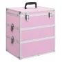 Maletín de maquillaje 37x24x40 cm aluminio rosa de vidaXL, Neceseres - Ref: Foro24-91841, Precio: 75,48 €, Descuento: %