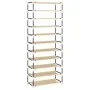 Armario zapatero de tela crema 60x30x166 cm de vidaXL, Zapateros y organizadores de calzado - Ref: Foro24-337260, Precio: 51,...