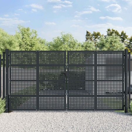 Puerta de jardín acero gris antracita 400x225 cm de vidaXL, Puertas de jardín - Ref: Foro24-154575, Precio: 990,11 €, Descuen...