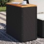 Mesa auxiliar de jardín con tablero de madera, color negro, 58 x 27,5 x 55 cm, ratán sintético en Mesas de jardín | Comprar onli