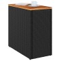 Mesa auxiliar de jardín con tablero de madera, color negro, 58 x 27,5 x 55 cm, ratán sintético en Mesas de jardín | Comprar onli