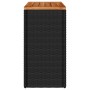 Mesa auxiliar de jardín con tablero de madera, color negro, 58 x 27,5 x 55 cm, ratán sintético en Mesas de jardín | Comprar onli