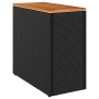Mesa auxiliar de jardín con tablero de madera, color negro, 58 x 27,5 x 55 cm, ratán sintético en Mesas de jardín | Comprar onli
