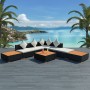 Muebles de jardín y cojines 8 piezas ratán sintético negro de vidaXL, Conjuntos de jardín - Ref: Foro24-42756, Precio: 877,18...