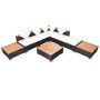 Muebles de jardín y cojines 8 piezas ratán sintético negro de vidaXL, Conjuntos de jardín - Ref: Foro24-42756, Precio: 877,18...