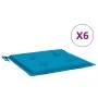 Cojines de silla de jardín 6 uds tela Oxford azul 50x50x3 cm de vidaXL, Cojines para sillas y sofás - Ref: Foro24-314047, Pre...