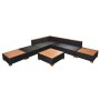 Muebles de jardín y cojines 8 piezas ratán sintético negro de vidaXL, Conjuntos de jardín - Ref: Foro24-42756, Precio: 877,18...