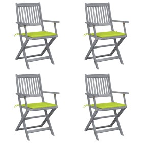 Sillas de jardín plegables 4 uds cojines madera maciza acacia en Sillas de jardín | Comprar online en Foru.es
