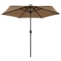 Sombrilla con luces LED y palo de aluminio gris taupe 270 cm de vidaXL, Sombrillas - Ref: Foro24-47355, Precio: 90,37 €, Desc...
