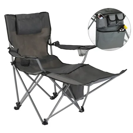 HI Silla de camping lujosa con reposapiés antracita de HI, Mobiliario de camping - Ref: Foro24-423912, Precio: 66,99 €, Descu...
