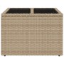 Mesa de jardín superficie de vidrio ratán PE beige 55x55x37 cm en Mesas de jardín | Comprar online en Foru.es