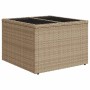 Mesa de jardín superficie de vidrio ratán PE beige 55x55x37 cm en Mesas de jardín | Comprar online en Foru.es