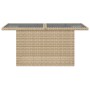 Mesa de jardín superficie de vidrio ratán PE beige 100x55x73 cm en Mesas de jardín | Comprar online en Foru.es