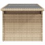 Mesa de jardín superficie de vidrio ratán PE beige 100x55x73 cm en Mesas de jardín | Comprar online en Foru.es