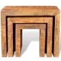Set de 3 mesitas apilables de madera maciza de mango by vidaXL, Side tables - Ref: Foro24-241130, Price: 131,96 €, Discount: %