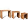 Set de 3 mesitas apilables de madera maciza de mango de vidaXL, Mesas auxiliares - Ref: Foro24-241130, Precio: 134,14 €, Desc...