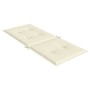 Cojín silla de jardín respaldo alto 4 uds tela crema 120x50x3cm de vidaXL, Cojines para sillas y sofás - Ref: Foro24-43182, P...