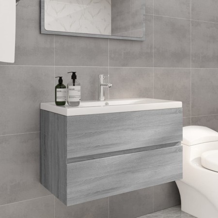 Mueble de baño con lavabo madera contrachapada gris Sonoma de vidaXL, Tocadores de baño - Ref: Foro24-3120343, Precio: 197,76...