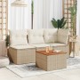 Mesa de jardín ratán sintético madera acacia beige 55x55x37 cm en Mesas de jardín | Comprar online en Foru.es