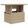 Mesa de jardín ratán PE y madera de acacia beige 100x55x73 cm en Mesas de jardín | Comprar online en Foru.es