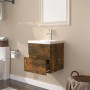 Mueble de baño con lavabo madera contrachapada roble ahumado de vidaXL, Tocadores de baño - Ref: Foro24-3152858, Precio: 120,...