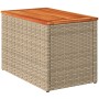 Mesas auxiliares de jardín 2 uds ratán madera beige 55x34x37cm en Mesas de jardín | Comprar online en Foru.es