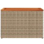 Mesas auxiliares de jardín 2 uds ratán madera beige 55x34x37cm en Mesas de jardín | Comprar online en Foru.es