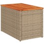 Mesas auxiliares de jardín 2 uds ratán madera beige 55x34x37cm en Mesas de jardín | Comprar online en Foru.es