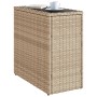Mesa auxiliar jardín tapa vidrio ratán PE beige 58x27,5x55 cm en Mesas de jardín | Comprar online en Foru.es