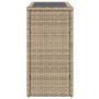 Mesa auxiliar jardín tapa vidrio ratán PE beige 58x27,5x55 cm en Mesas de jardín | Comprar online en Foru.es