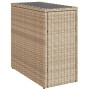 Mesa auxiliar jardín tapa vidrio ratán PE beige 58x27,5x55 cm en Mesas de jardín | Comprar online en Foru.es
