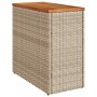 Mesa auxiliar jardín tapa madera ratán PE beige 58x27,5x55 cm en Mesas de jardín | Comprar online en Foru.es