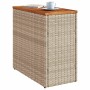 Mesa auxiliar jardín tapa madera ratán PE beige 58x27,5x55 cm en Mesas de jardín | Comprar online en Foru.es