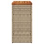 Mesa auxiliar jardín tapa madera ratán PE beige 58x27,5x55 cm en Mesas de jardín | Comprar online en Foru.es