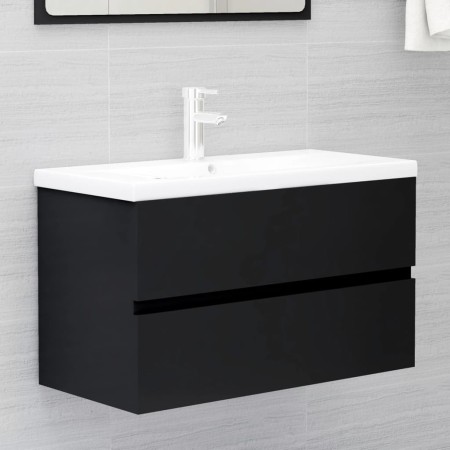 Mueble con lavabo madera de ingeniería negro de vidaXL, Tocadores de baño - Ref: Foro24-3071550, Precio: 200,32 €, Descuento: %