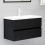 Mueble con lavabo madera de ingeniería negro de vidaXL, Tocadores de baño - Ref: Foro24-3071550, Precio: 200,32 €, Descuento: %