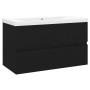 Mueble con lavabo madera de ingeniería negro de vidaXL, Tocadores de baño - Ref: Foro24-3071550, Precio: 200,32 €, Descuento: %