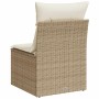 Silla de jardín sin reposabrazos con cojines ratán PE beige en Sofás de exterior | Comprar online en Foru.es