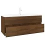 Mueble de baño con lavabo madera contrachapada marrón roble de vidaXL, Tocadores de baño - Ref: Foro24-3152887, Precio: 290,7...