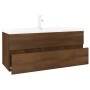 Mueble de baño con lavabo madera contrachapada marrón roble de vidaXL, Tocadores de baño - Ref: Foro24-3152887, Precio: 310,4...